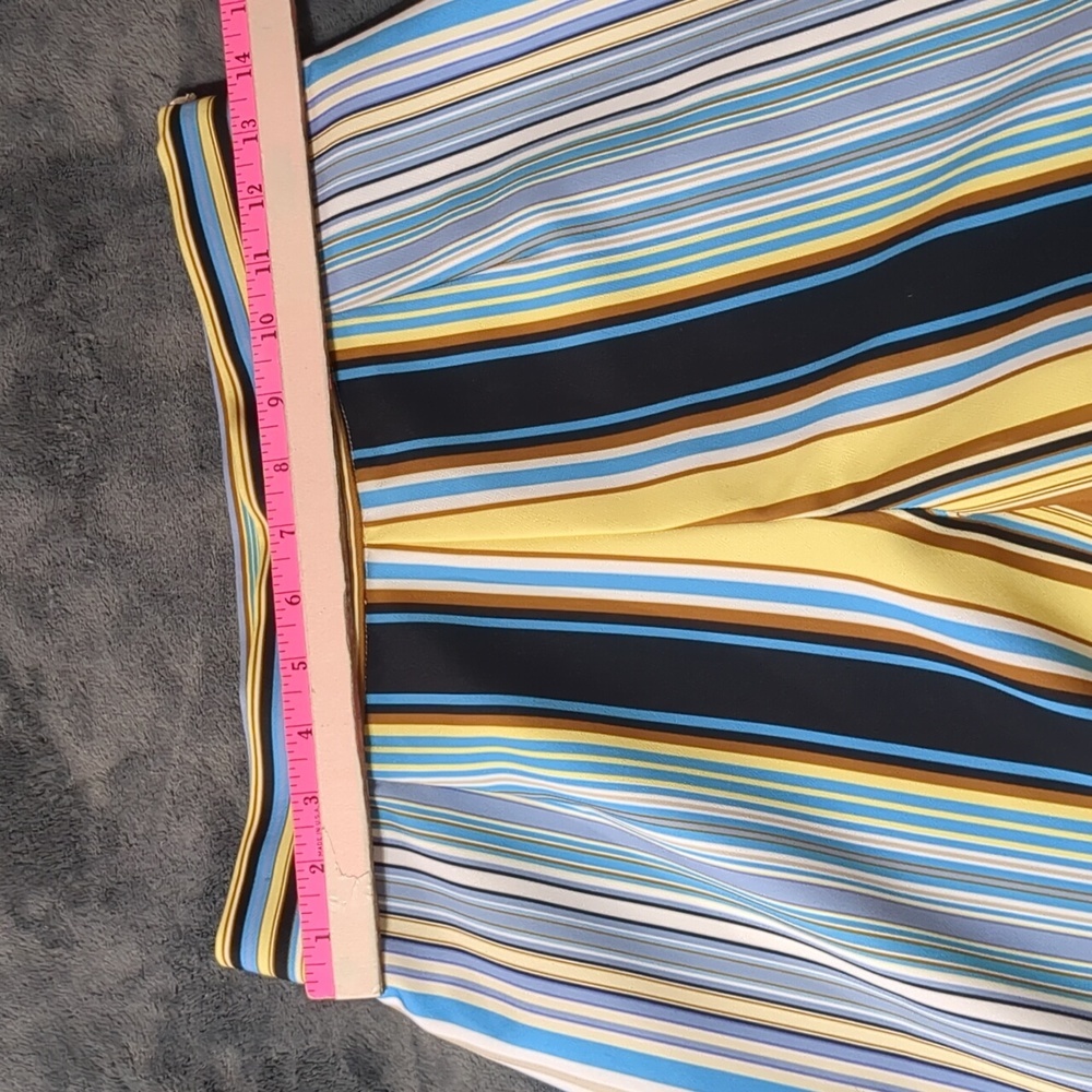 Lena Gabrielle Multi Color Striped Belted Wide Leg Pants size 4 - Picture 5 of 8